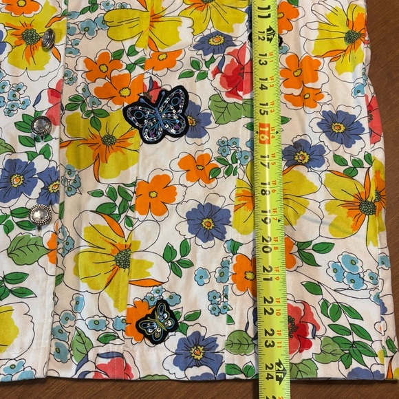 Vintage 90s butterfly appliqué floral shirt jacket, large - Picture 8 of 12